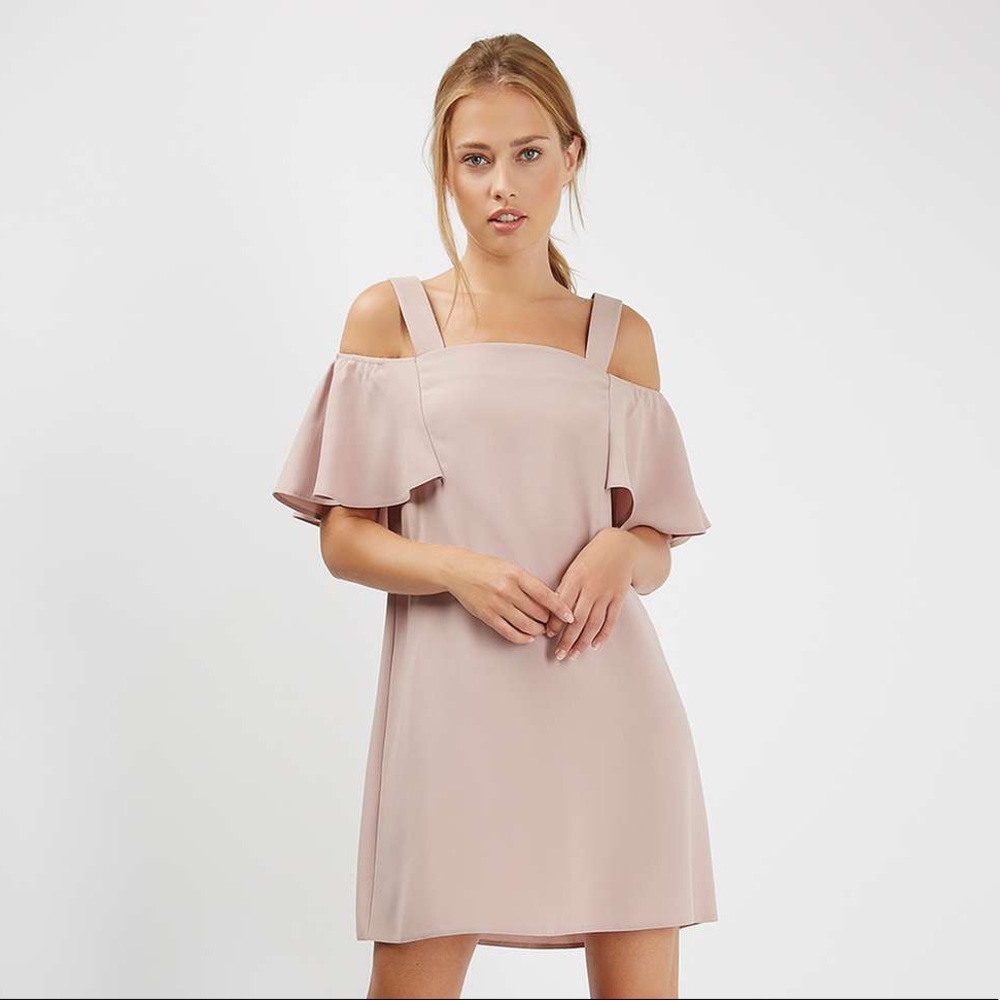 TOPSHOP COLD SHOULDER BARDOT DRESS